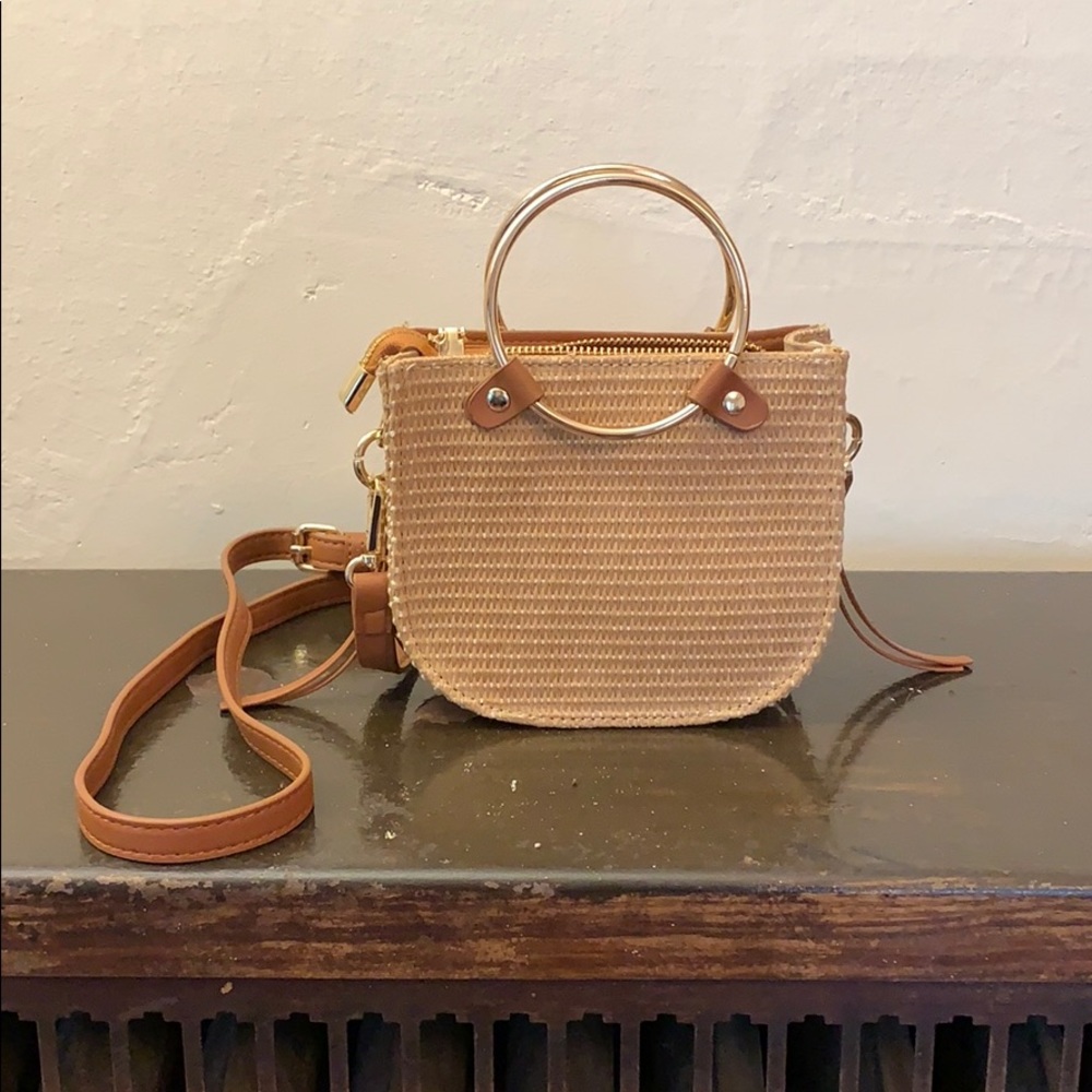 Basket Crossbody Bag with Metail Details